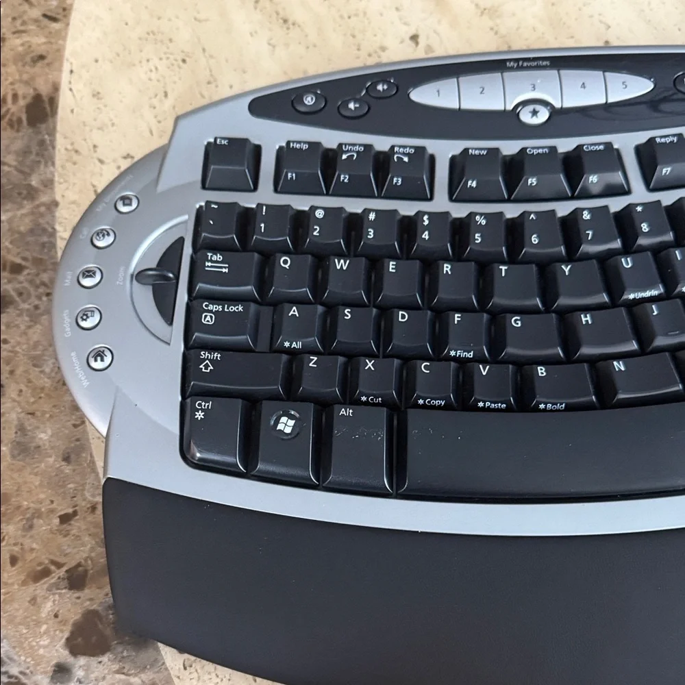 Microsoft Ergonomic Black and Gray Keyboard